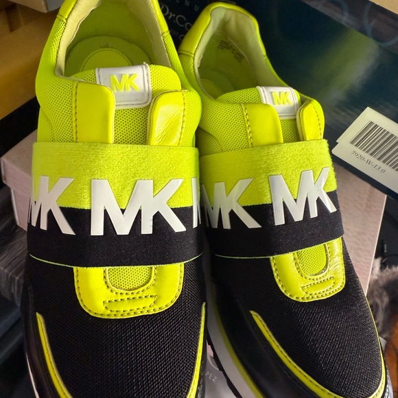 Michael Kors Kids Neon and Black Sneakers - Picture 1 of 8
